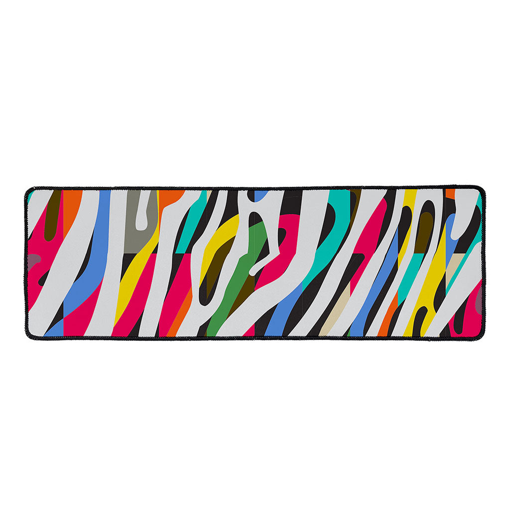 Colorful Zebra Pattern Print Long Kitchen Mat