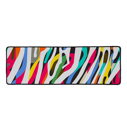 Colorful Zebra Pattern Print Long Kitchen Mat