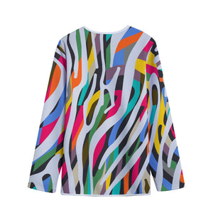 Colorful Zebra Pattern Print Long Sleeve Short Coat