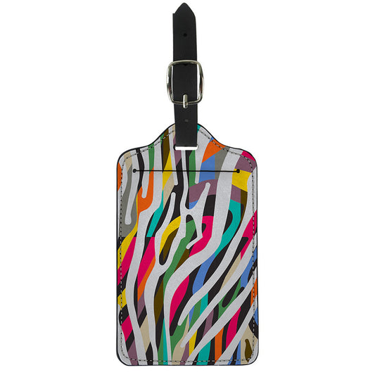 Colorful Zebra Pattern Print Luggage Tag