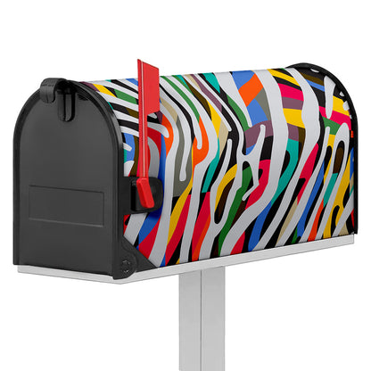 Colorful Zebra Pattern Print Mailbox Cover