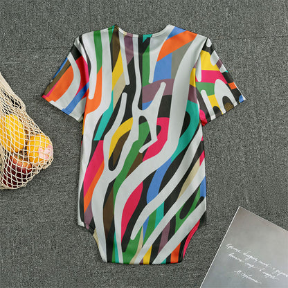 Colorful Zebra Pattern Print Men's Bodysuit