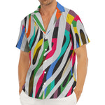 Colorful Zebra Pattern Print Men's Deep V-Neck Shirt