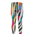 Colorful Zebra Pattern Print Men's Leggings
