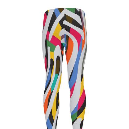 Colorful Zebra Pattern Print Men's leggings