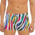 Colorful Zebra Pattern Print Men's Short Boxer Briefs