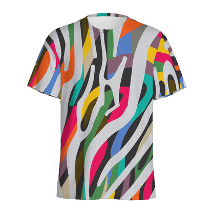 Colorful Zebra Pattern Print Men's Sports T-Shirt