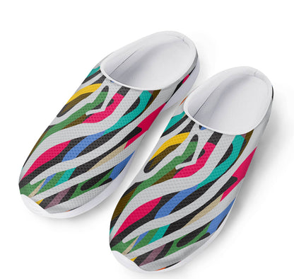 Colorful Zebra Pattern Print Mesh Casual Shoes