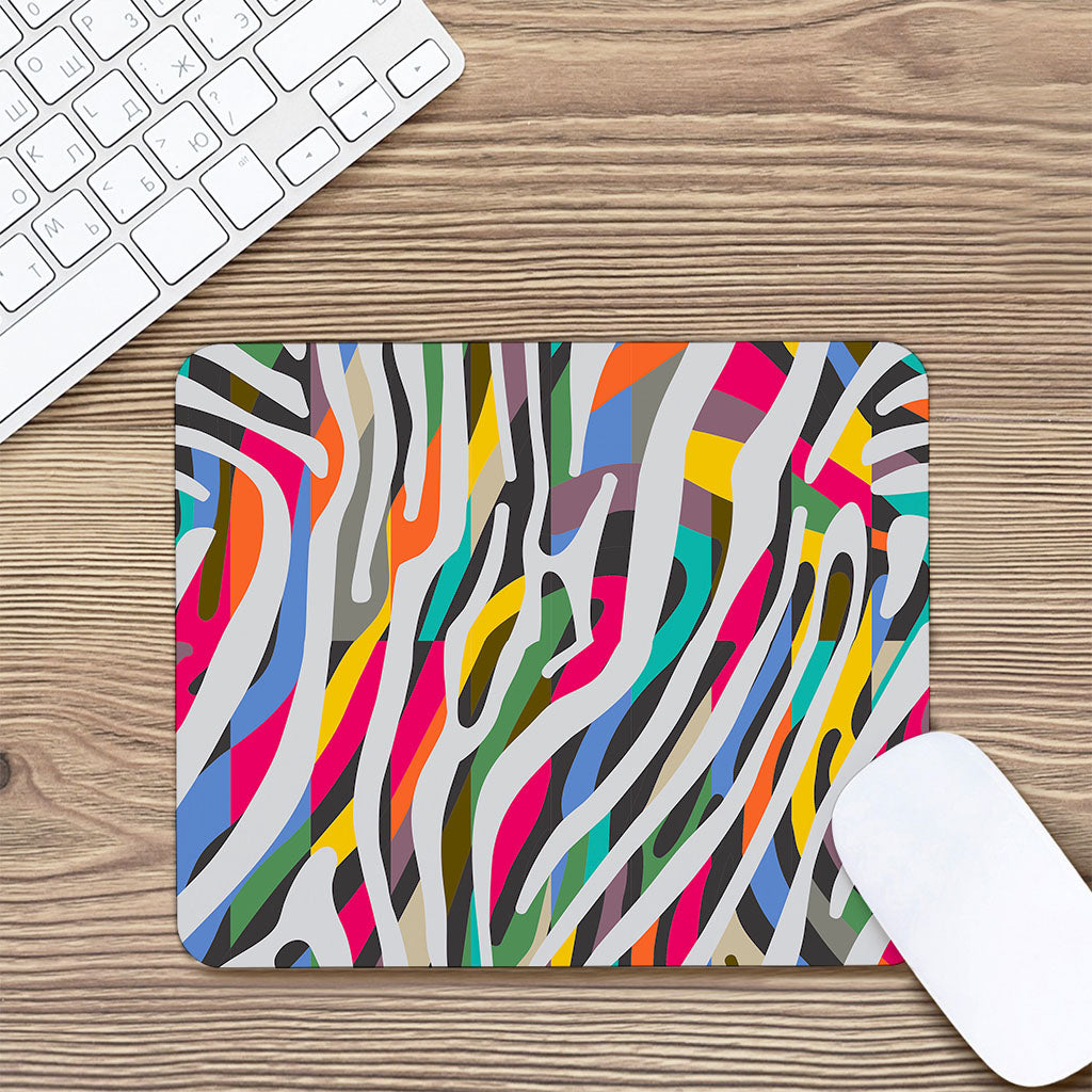 Colorful Zebra Pattern Print Mouse Pad