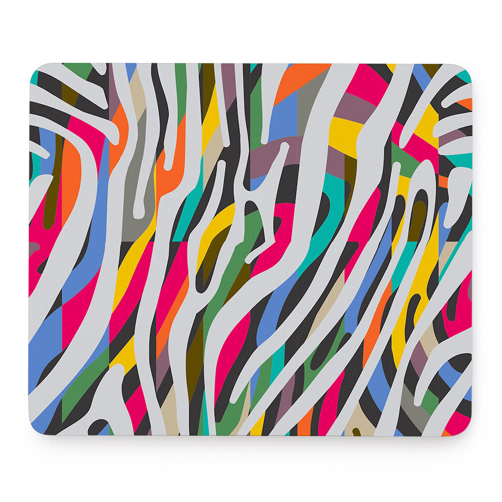 Colorful Zebra Pattern Print Mouse Pad