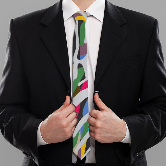 Colorful Zebra Pattern Print Necktie