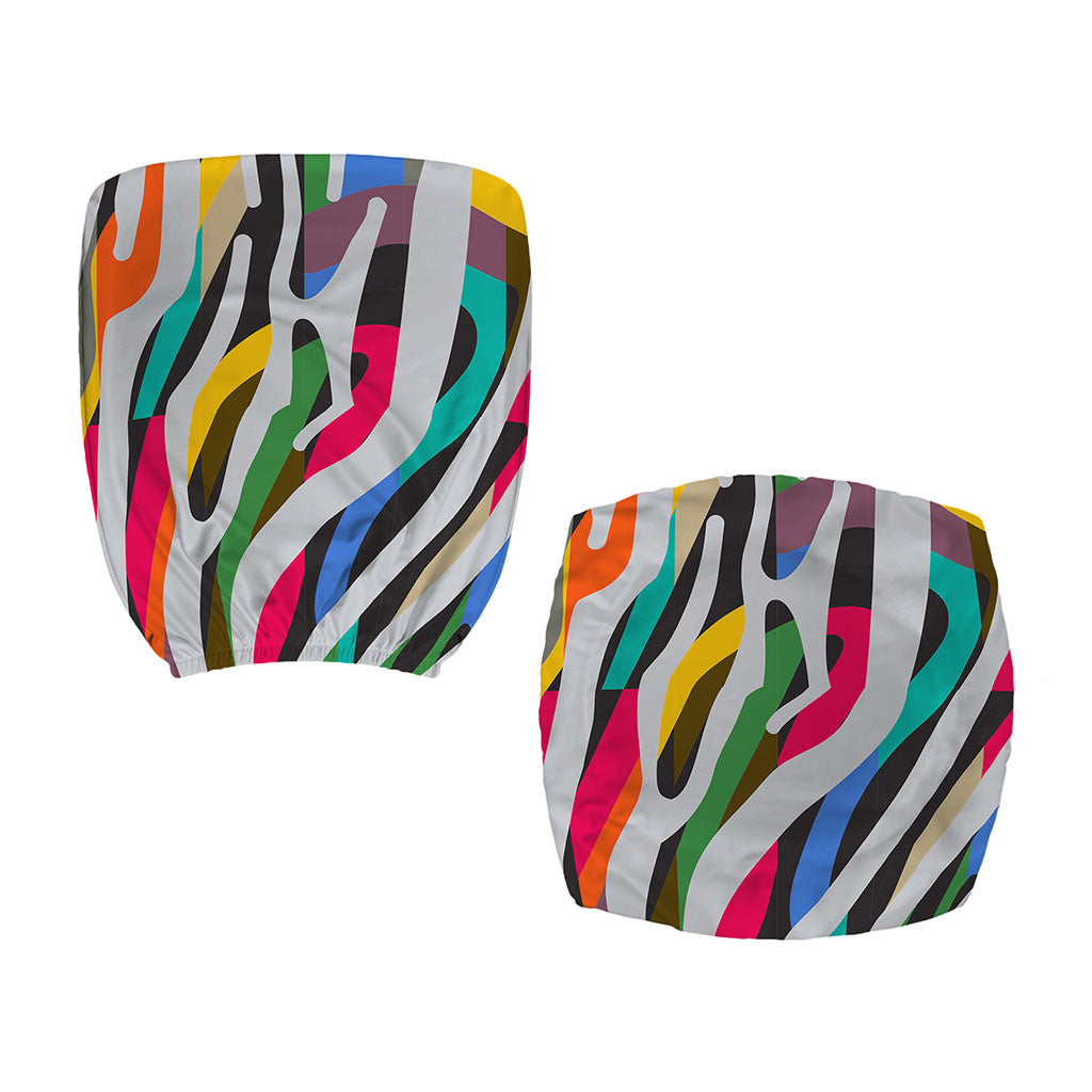 Colorful Zebra Pattern Print Office Chair Cover