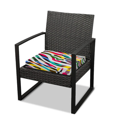 Colorful Zebra Pattern Print Outdoor Seat Cushion Cover
