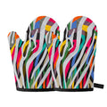 Colorful Zebra Pattern Print Oven Mitts