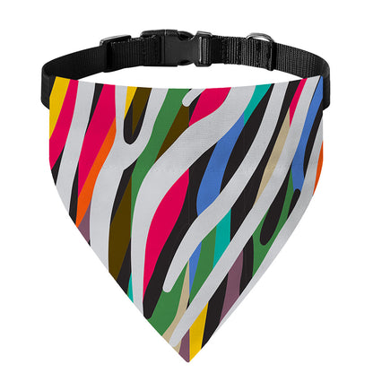 Colorful Zebra Pattern Print Over The Collar Dog Bandana