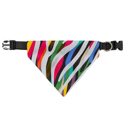 Colorful Zebra Pattern Print Over The Collar Dog Bandana