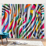 Colorful Zebra Pattern Print Pencil Pleat Curtains