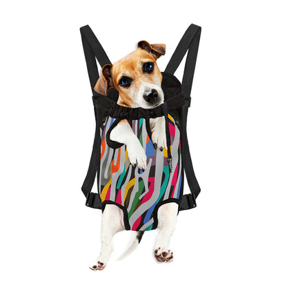 Colorful Zebra Pattern Print Pet Carrier Backpack