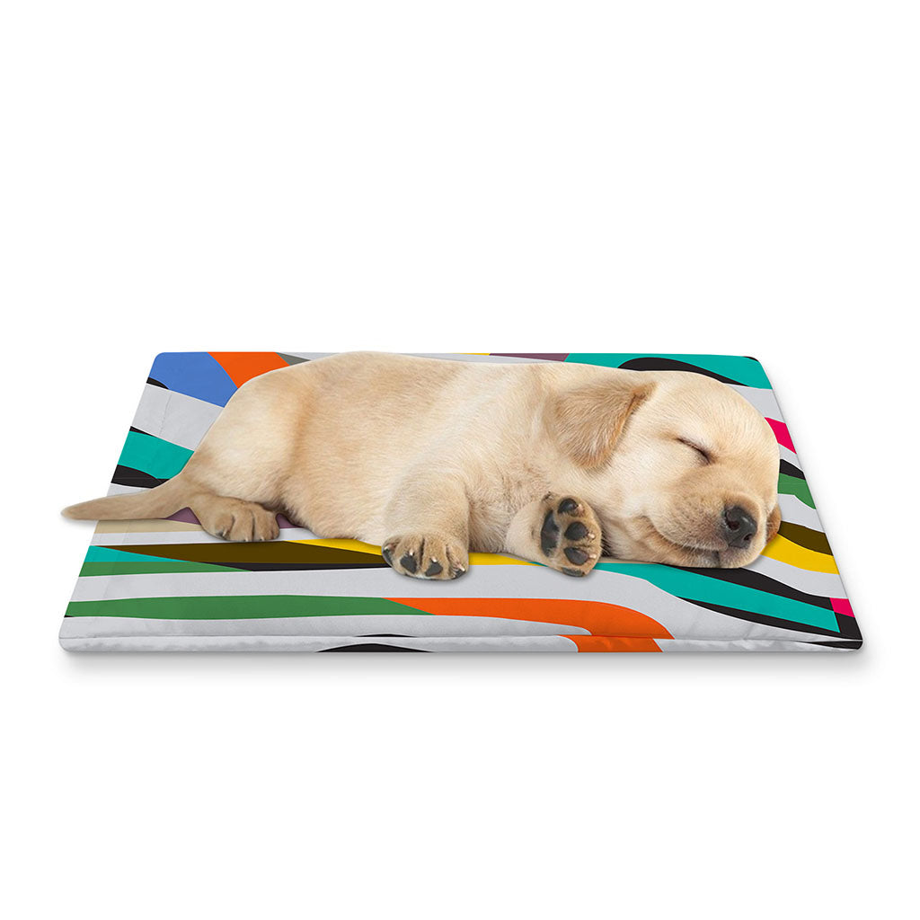 Colorful Zebra Pattern Print Pet Cooling Mat Cover