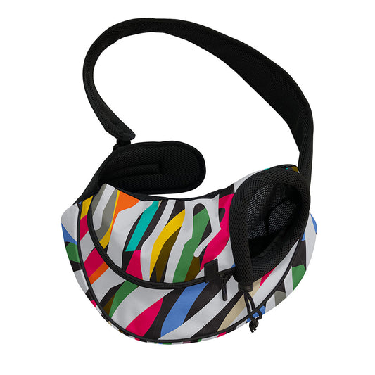 Colorful Zebra Pattern Print Pet Sling Carrier