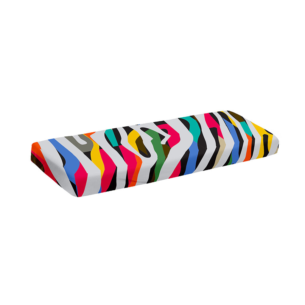 Colorful Zebra Pattern Print Piano Keyboard Cover