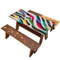 Colorful Zebra Pattern Print Picnic Table Cover