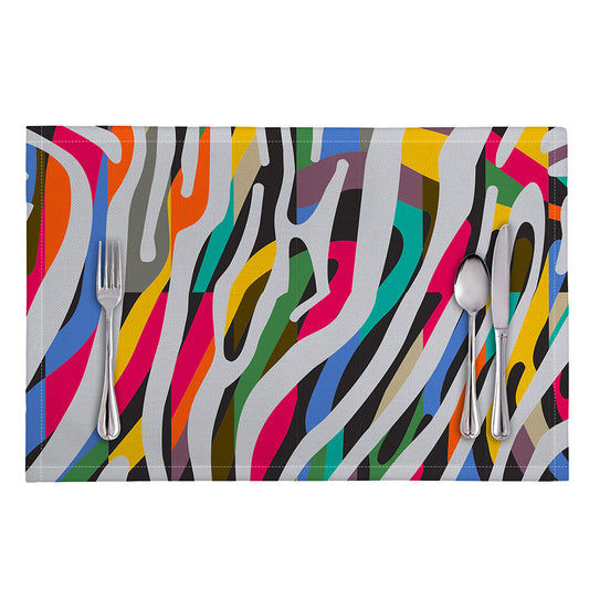 Colorful Zebra Pattern Print Placemat