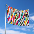 Colorful Zebra Pattern Print Polyester Flag