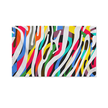 Colorful Zebra Pattern Print Polyester Flag