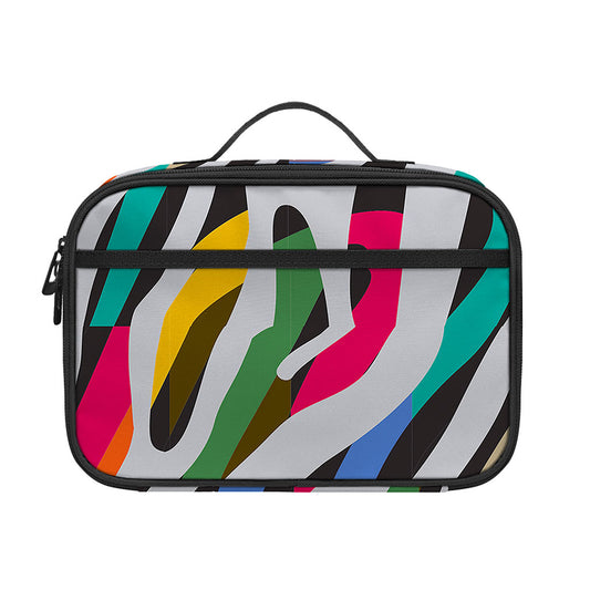 Colorful Zebra Pattern Print Portable Lunch Bag