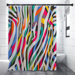 Colorful Zebra Pattern Print Premium Shower Curtain