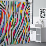 Colorful Zebra Pattern Print Premium Shower Curtain