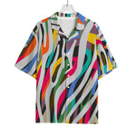 Colorful Zebra Pattern Print Rayon Hawaiian Shirt