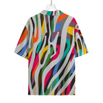 Colorful Zebra Pattern Print Rayon Hawaiian Shirt