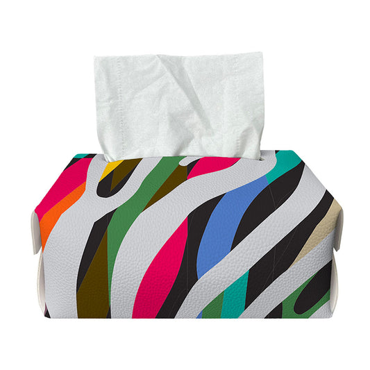 Colorful Zebra Pattern Print Rectangle Tissue Box Cover