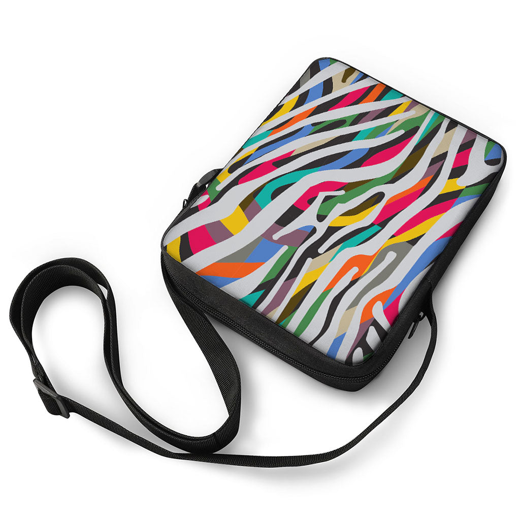 Colorful Zebra Pattern Print Rectangular Crossbody Bag