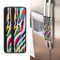 Colorful Zebra Pattern Print Refrigerator Handle Covers