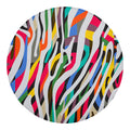 Colorful Zebra Pattern Print Round Blanket