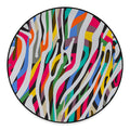 Colorful Zebra Pattern Print Round Floor Mat