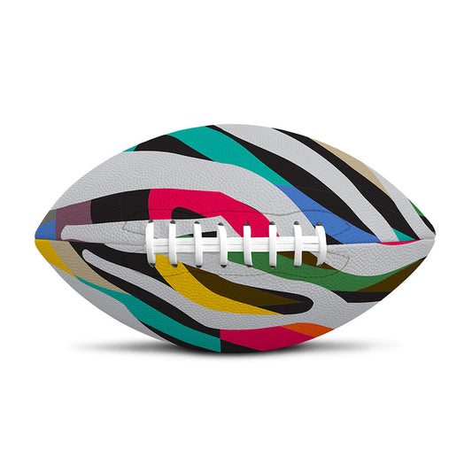 Colorful Zebra Pattern Print Rugby Ball