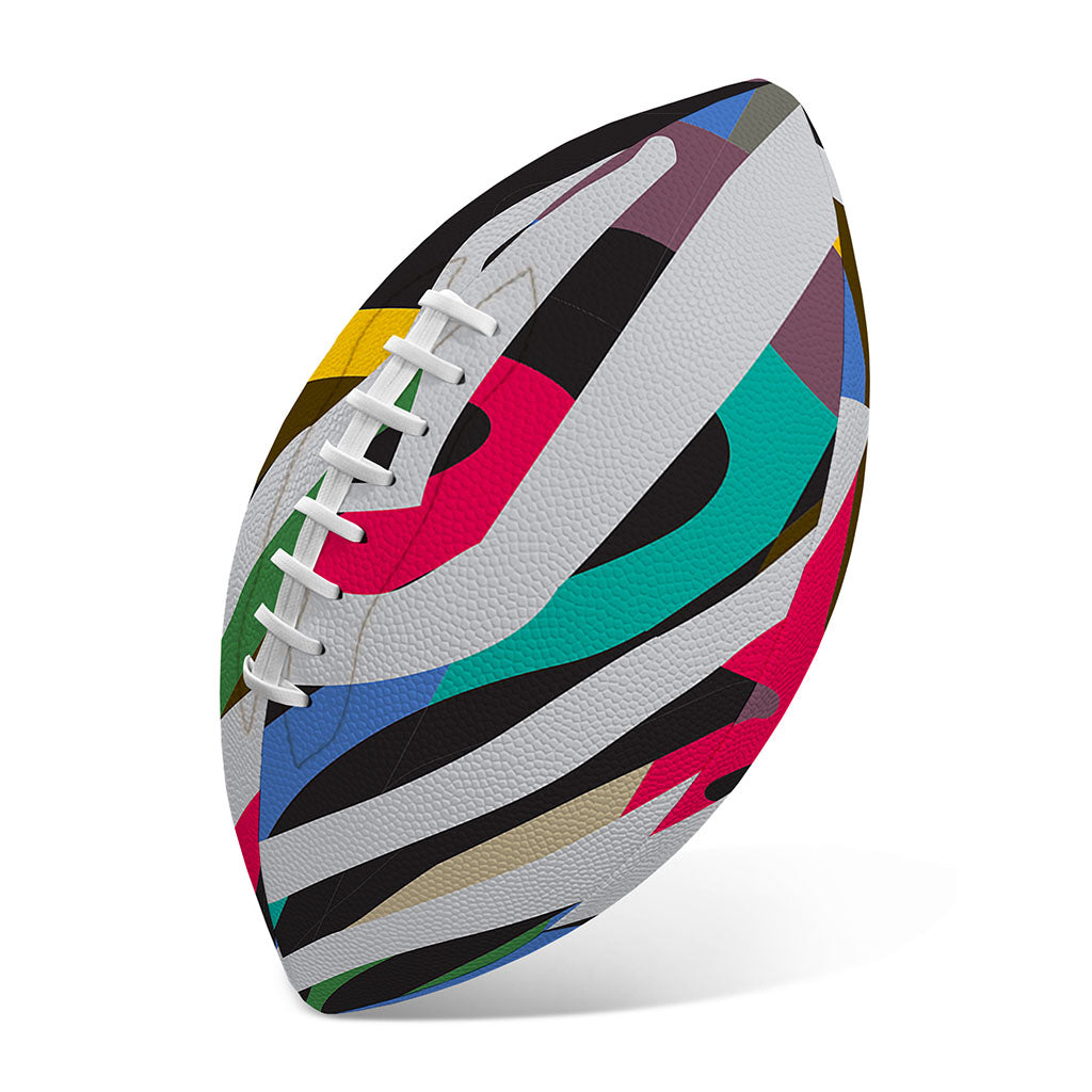 Colorful Zebra Pattern Print Rugby Ball