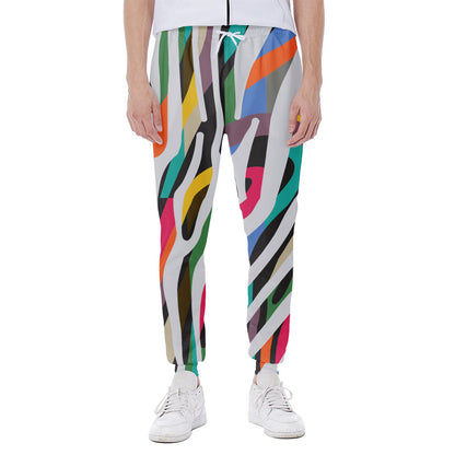 Colorful Zebra Pattern Print Scuba Joggers