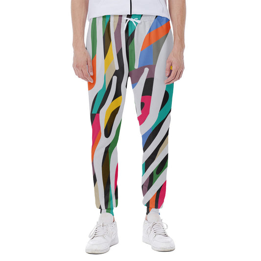 Colorful Zebra Pattern Print Scuba Joggers