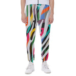 Colorful Zebra Pattern Print Scuba Joggers