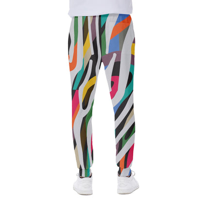 Colorful Zebra Pattern Print Scuba Joggers