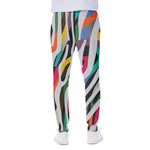 Colorful Zebra Pattern Print Scuba Joggers