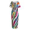 Colorful Zebra Pattern Print Short Sleeve Long Nightdress