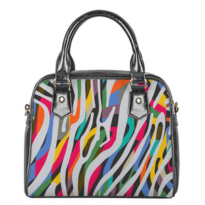 Colorful Zebra Pattern Print Shoulder Handbag