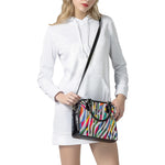 Colorful Zebra Pattern Print Shoulder Handbag