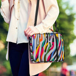 Colorful Zebra Pattern Print Shoulder Strap Bible Bag